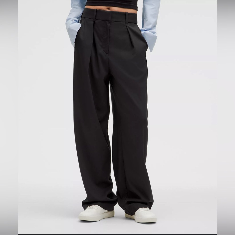 lululemon athletica Black Wide-Leg High-Rise Trousers